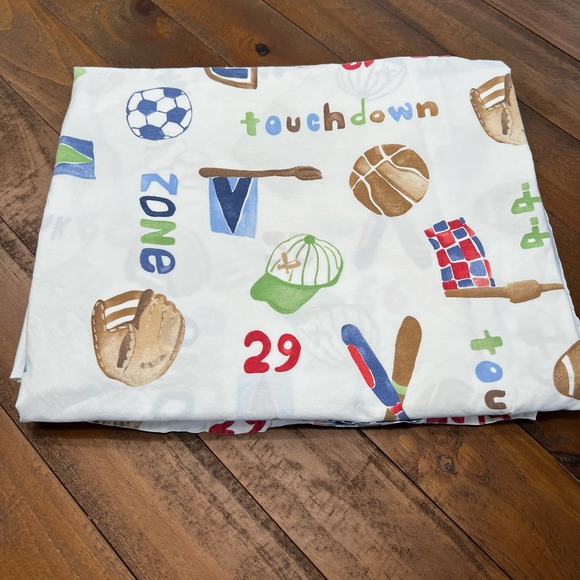 Pottery Barn Kids My Favorite Sports flat Sheet Size Twin - Picture 1 of 3